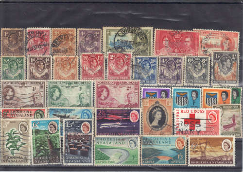 RHODESIA/NYASALAND MIX LOT. GOOD VALUE.