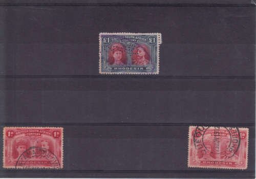 BSAC RARE £1 DOUBLE HEAD + 1d COLOR SHADES