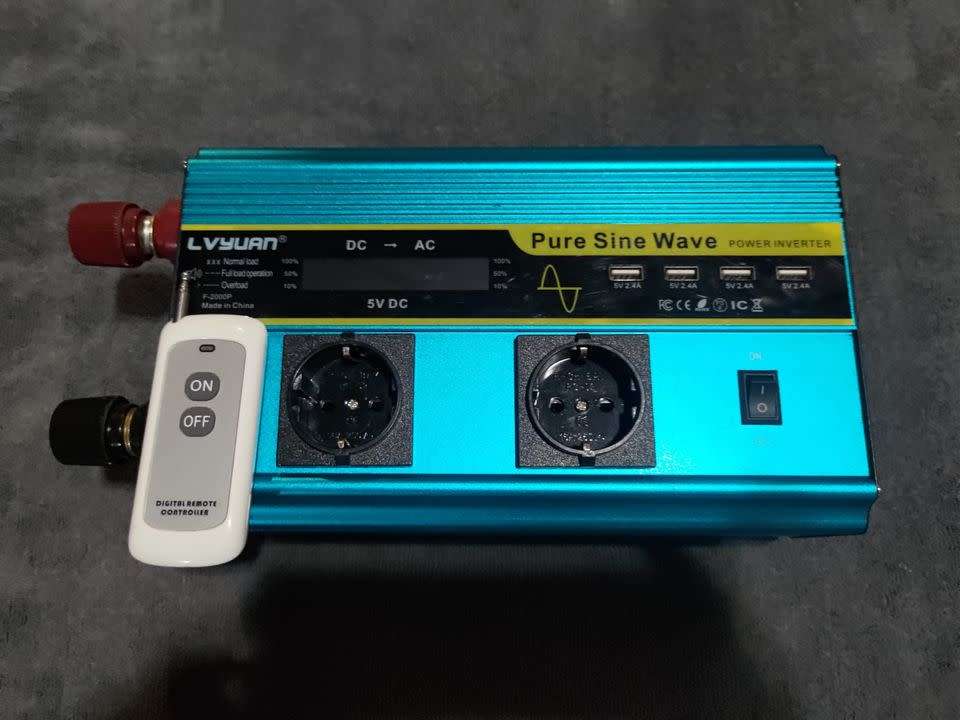 LVYUAN Pure Sine Wave Inverter 1600 Watts Inverter 24V to 110V DC to AC with Remote Controller