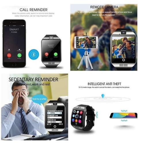 New Digital Touch Smart watch clock Q18 SmartWatch Support Sim TF Card Phone Call Push Message Camer