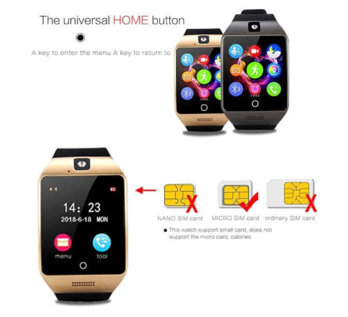 New Digital Touch Smart watch clock Q18 SmartWatch Support Sim TF Card Phone Call Push Message Camer
