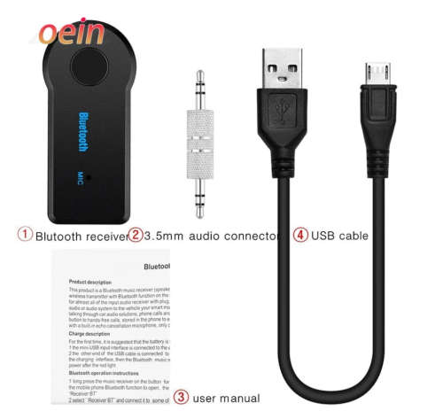 2 in 1 Wireless Bluetooth 5.0 Receiver Transmitter Adapter 3.5mm Jack For Car Music Audio Aux A2dp