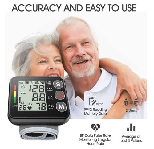 Digital Blood Pressure Monitor Wrist Voice Automatic Heart Rate Pulse Medical Tonometer Meter