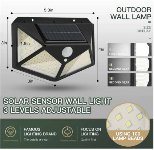 Solar Led Light Outdoor Outdoor Lighting Waterproof Street Lamp LED with PIR Motion Sensor LED