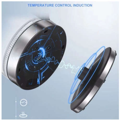 Electric Kettle Stainless Steel Glass  Pot Electric Water Heater with Blue Led - White NEW