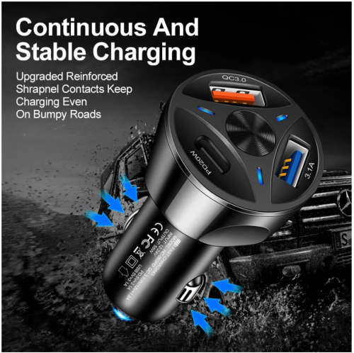 55W Fast Charging USB Car cell Phone Charger For iPhone 12 13 Pro Xiaomi 12 Huawei Samsung type c