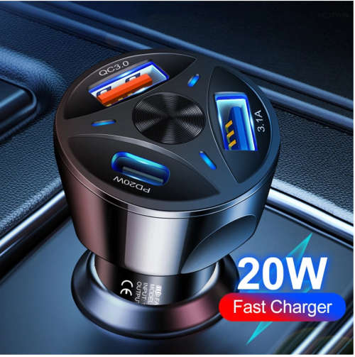 55W Fast Charging USB Car cell Phone Charger For iPhone 12 13 Pro Xiaomi 12 Huawei Samsung type c