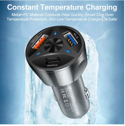 55W Fast Charging USB Car cell Phone Charger For iPhone 12 13 Pro Xiaomi 12 Huawei Samsung type c