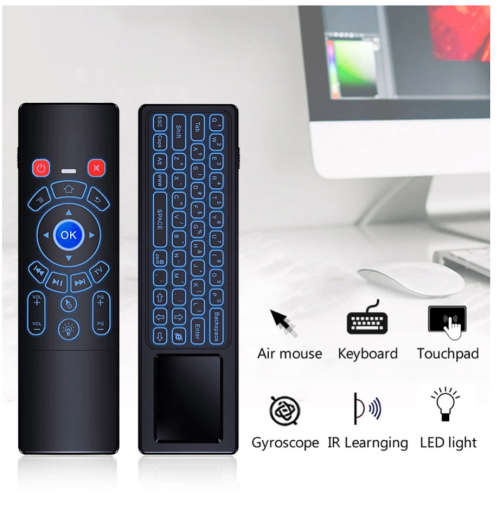 Remote Control 2.4G Fly Air mouse T6 Plus mini Wireless keyboard 7 Colors Backlit touchpad