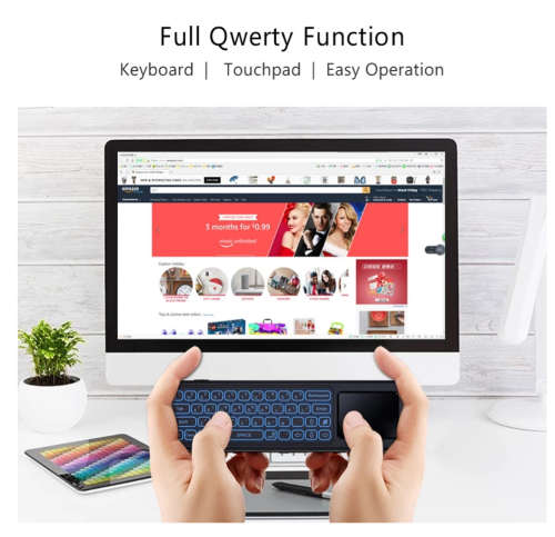 Remote Control 2.4G Fly Air mouse T6 Plus mini Wireless keyboard 7 Colors Backlit touchpad