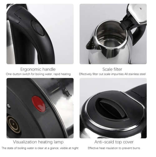 Electric Kettle Stainless Steel 2 Liter Tea Kettle, Hot Water Boiler Auto Shut-Off, Boil-Dry Protect