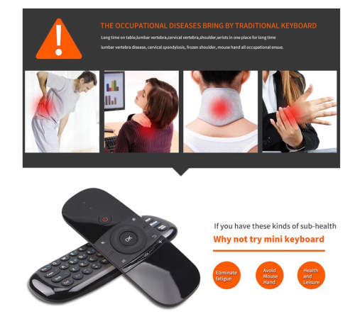 Air Mouse 2.4G Wireless Keyboard Remote Control IR Remote Learning 6-Axis Motion Sense for Smart TV