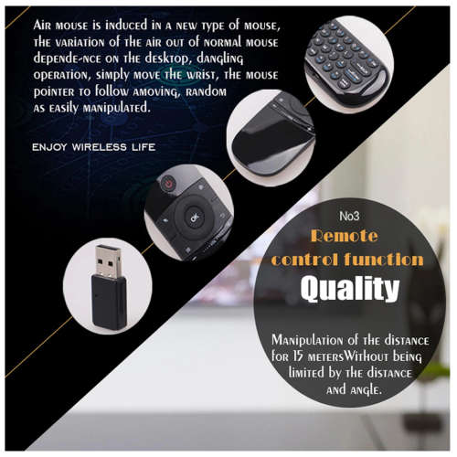 Air Mouse 2.4G Wireless Keyboard Remote Control IR Remote Learning 6-Axis Motion Sense for Smart TV
