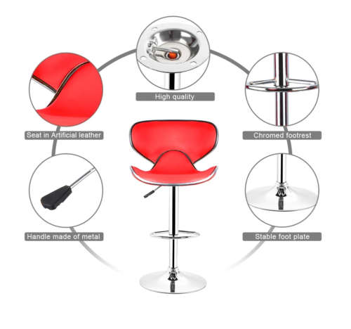 Lounge Chairs Bar Chair PU Leather Bar Stool Lift Height Adjusted Swivel Leisure Home Office Kitchen