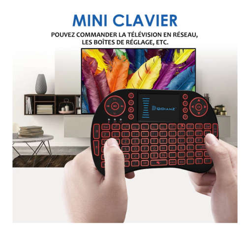 Wireless Mini Keyboard Lithium Battery Air Mouse Remote Control with Touchpad for PC, TV Box Windows