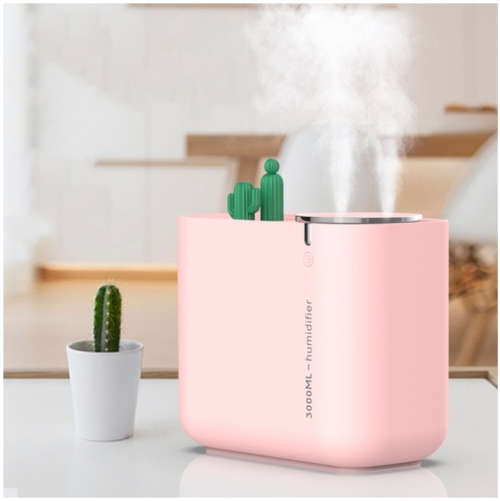 3000ml USB Cactus air Humidifier Large Capacity Double Nozzle Ultrasonic Cool Humidificador Aroma