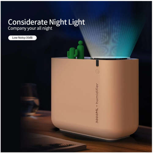 3000ml USB Cactus air Humidifier Large Capacity Double Nozzle Ultrasonic Cool Humidificador Aroma