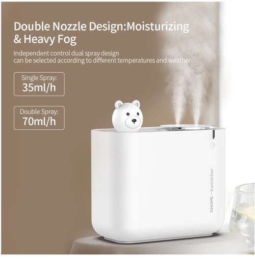 3000ml USB Cactus air Humidifier Large Capacity Double Nozzle Ultrasonic Cool Humidificador Aroma