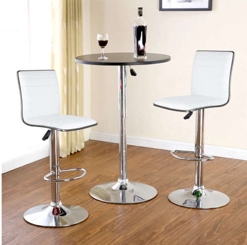 Bar Chair PU Leather Swivel Bar Stool Height Adjustable Kitchen Counter Pub Striped Chair Bar Stools