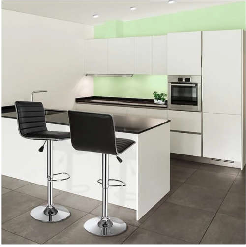 Bar Chair PU Leather Swivel Bar Stool Height Adjustable Kitchen Counter Pub Striped Chair Bar Stools