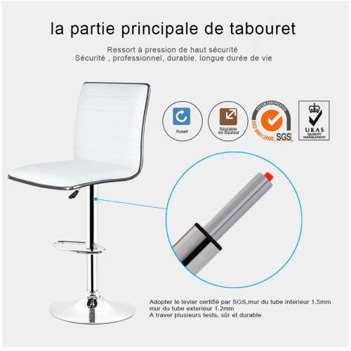 Bar Chair PU Leather Swivel Bar Stool Height Adjustable Kitchen Counter Pub Striped Chair Bar Stools
