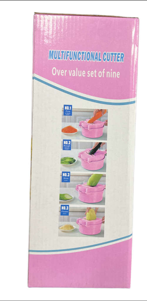Multifunctional Kitchen Tool Cutter 9 Piece Set - Pink