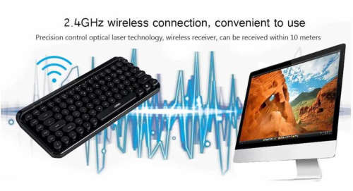 Remax K101 Wireless 2.4G Bluetooth Retro Typewriter Keyboard For Laptop, Desktop Computer