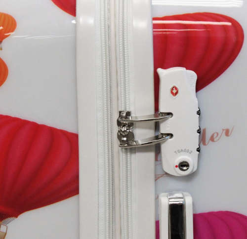 3 Piece Hard Outer Shell 360 Degree Rotating 4 Wheel Spinner Luggage Set - Hot Air Balloon Print