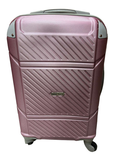 3 Piece Hard Outer Shell 360 Degree Rotating 4 Wheel Spinner Luggage Set - Rose Gold (Pink)