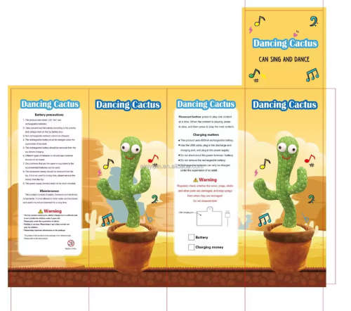 Dancing Cactus Baby Mimicking Recording Light Up Baby Interactive Toy