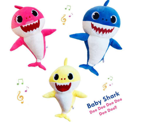 Plush Baby Shark LED Lighting Singing Shark Stuffed Soft Toy - ~30cm
