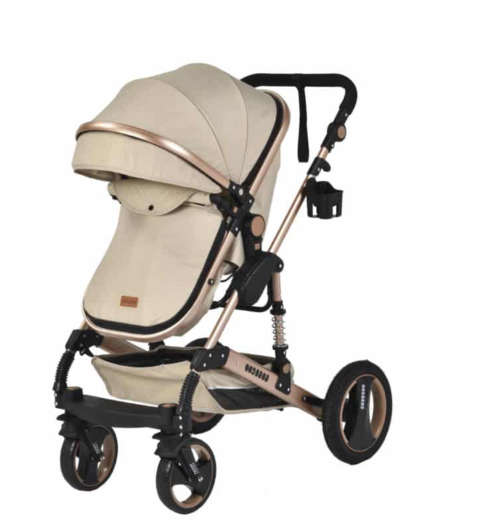 Belecoo 2 in 1 Baby Stroller High Quality - Khaki Gold