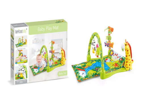 Multi Functional Fitness Rack Baby Gym Play Mat With Animal Rattle - NEW