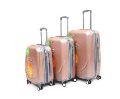 3 in 1 Hard Outer Shell High Quality 360 Degree Rotating 4 Wheel Luggage Set - Blue Star