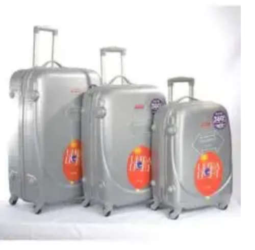 3 in 1 Hard Outer Shell High Quality 360 Degree Rotating 4 Wheel Luggage Set - Blue Star