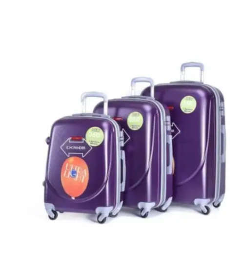 3 in 1 Hard Outer Shell High Quality 360 Degree Rotating 4 Wheel Luggage Set - Blue Star