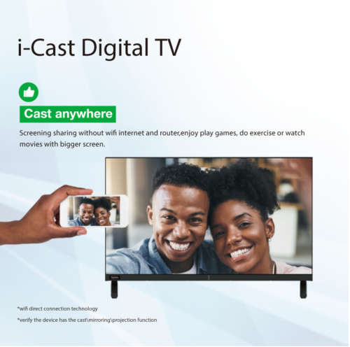 Syinix 32` Digital Satellite TV with i-Cast Built-In - 32E4M