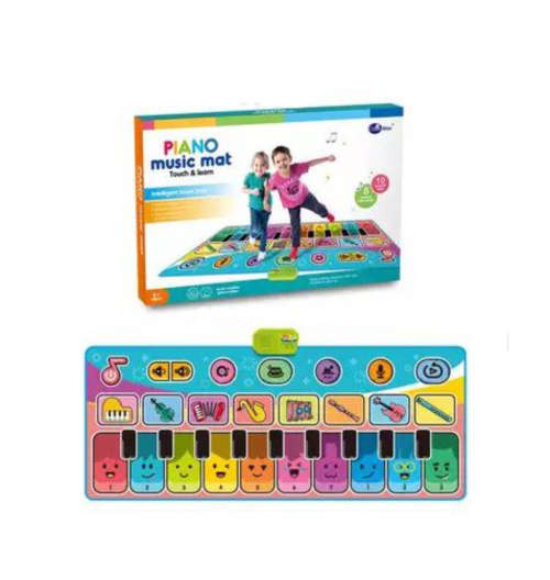 Baby Piano Music Mat with 10 Piano Keys and 8 Musical Instruments 148x60cm