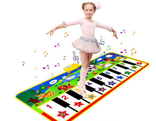 Baby Piano Music Mat with 10 Piano Keys and 8 Musical Instruments 148x60cm