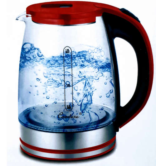 Electric Kettle Stainless Steel Glass  Pot Electric Water Heater with Blue Led - NEW