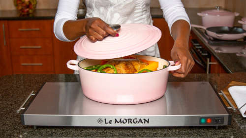 Leopard 7 Piece Cast Iron Dutch Oven Cookware Set Ultra High Quality- Pink