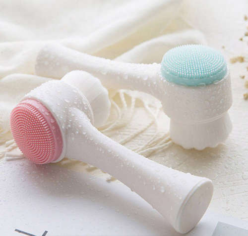 3D Double Sides High Quality Multifunctional Silicone Face Cleanser with Brush