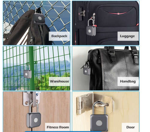 Smart Fingerprint Padlock Keyless AntiTheft Security Garden Shed Door Pad Lock
