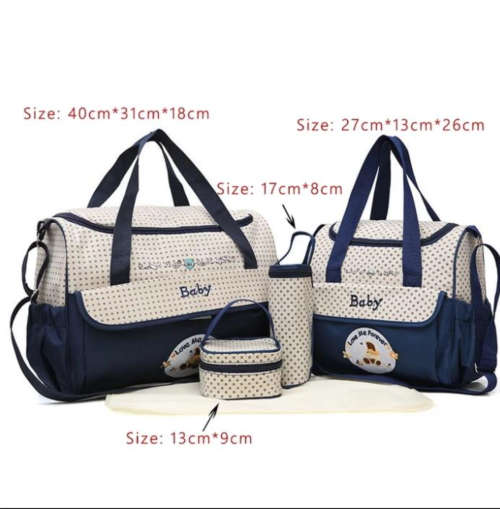 5 pcs Multifunctional Baby Diaper Changing Bag High Quality