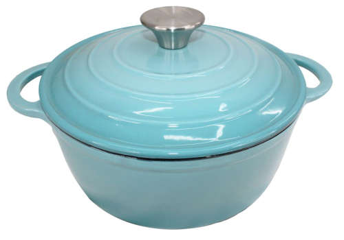 Leopard 7 Piece Cast Iron Dutch Oven Cookware Set Ultra High Quality- SKY BLUE