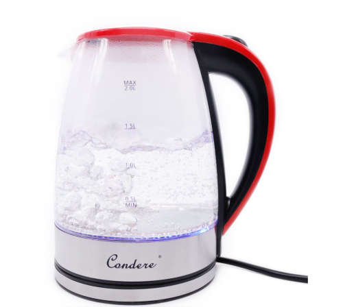 Electric Kettle Stainless Steel Glass  Pot Electric Water Heater with Blue Led Light Kitchen Tools