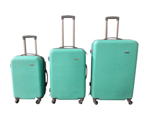 3 Piece Hard Outer Shell High Quality 360 Degree Rotating 4 Wheel Luggage Set NEW