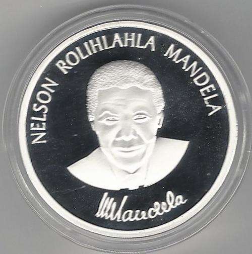 Silver Mono Nelson Mandela Robben Island 1oz Silver Clad Coin