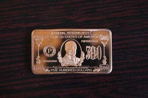 SOLID COPPER BULLION BAR IN CAPSULE 500 DOLLARS