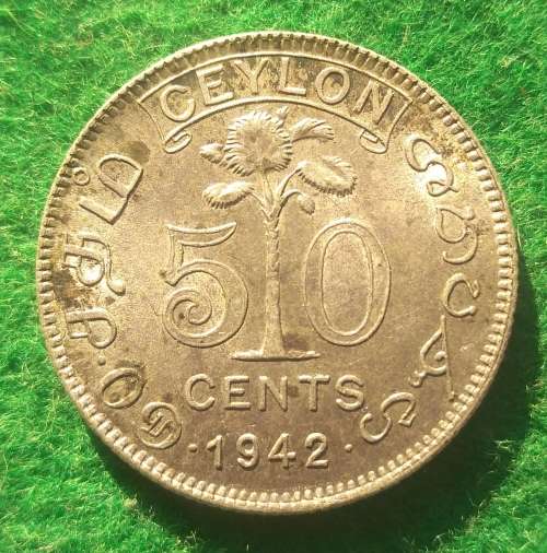 Ceylon 1942 50 cents